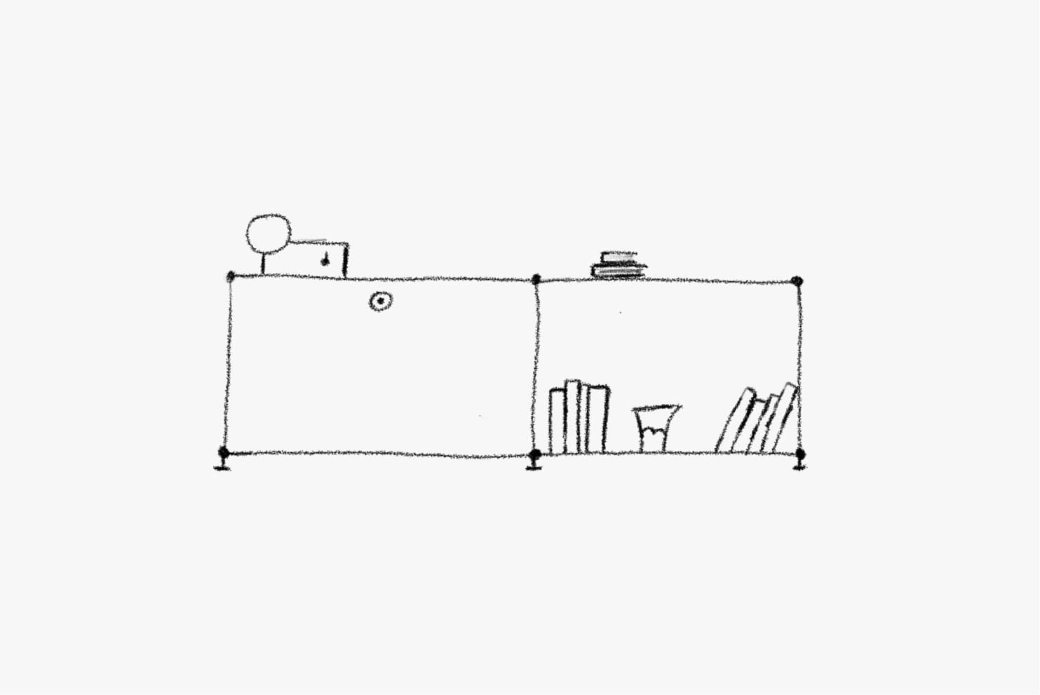 Illustration of an USM Haller sideboard