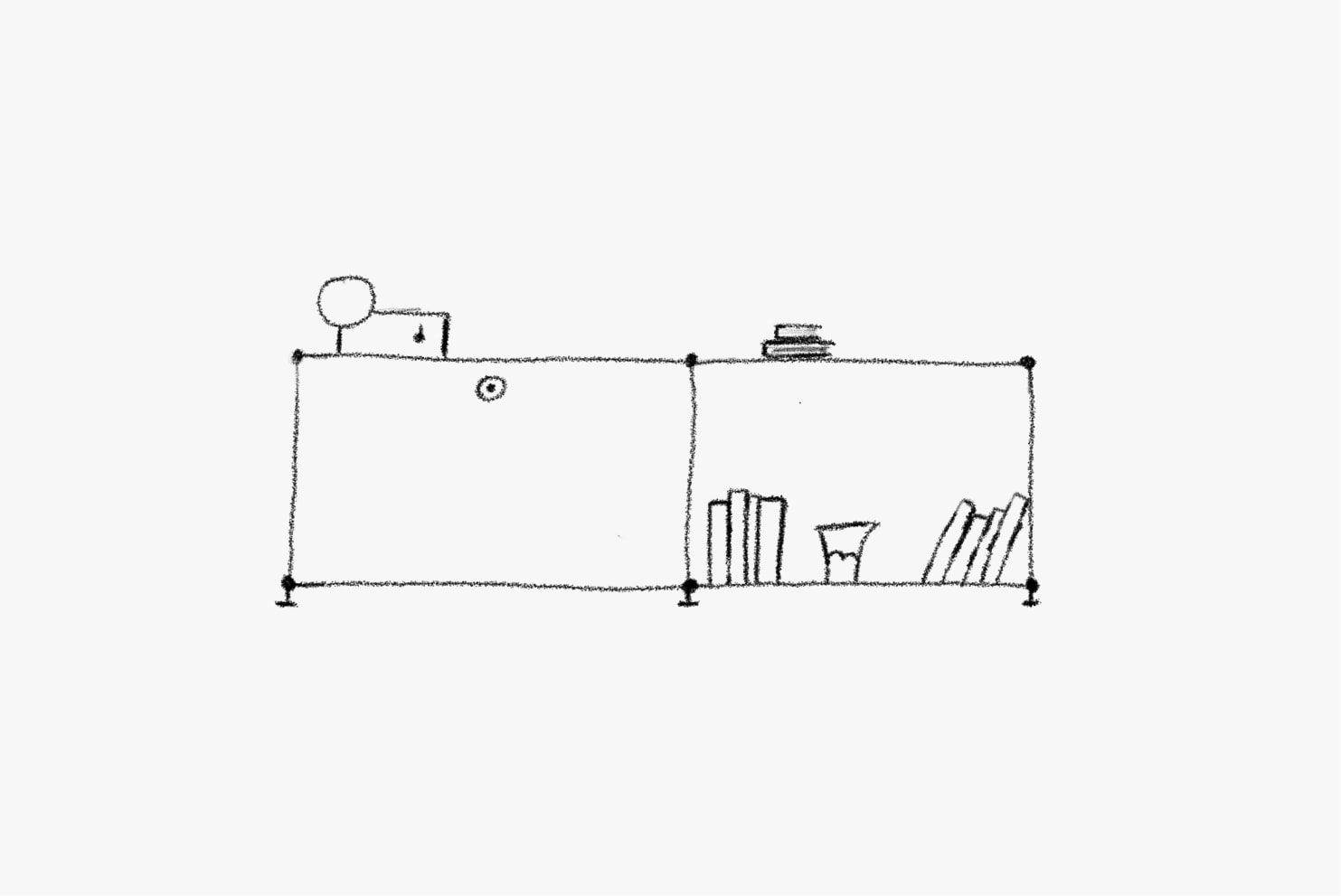 Illustration of an USM Haller sideboard