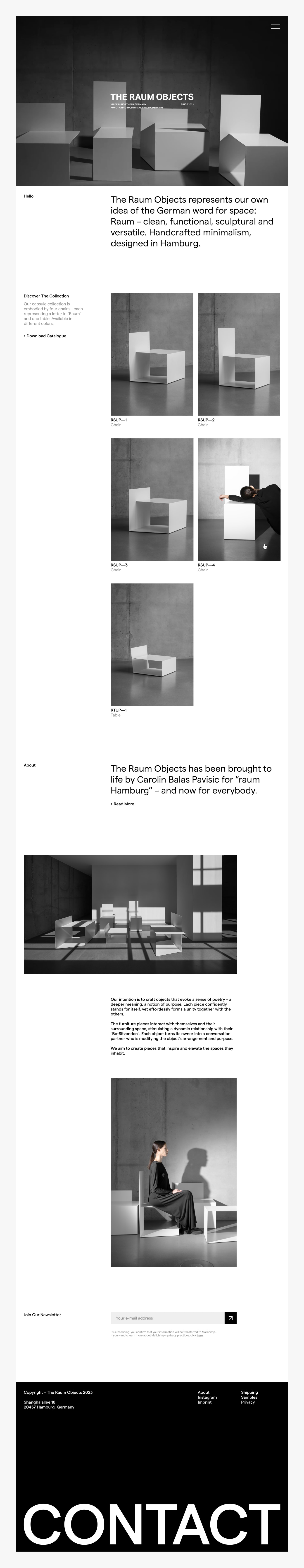 The homepage design
